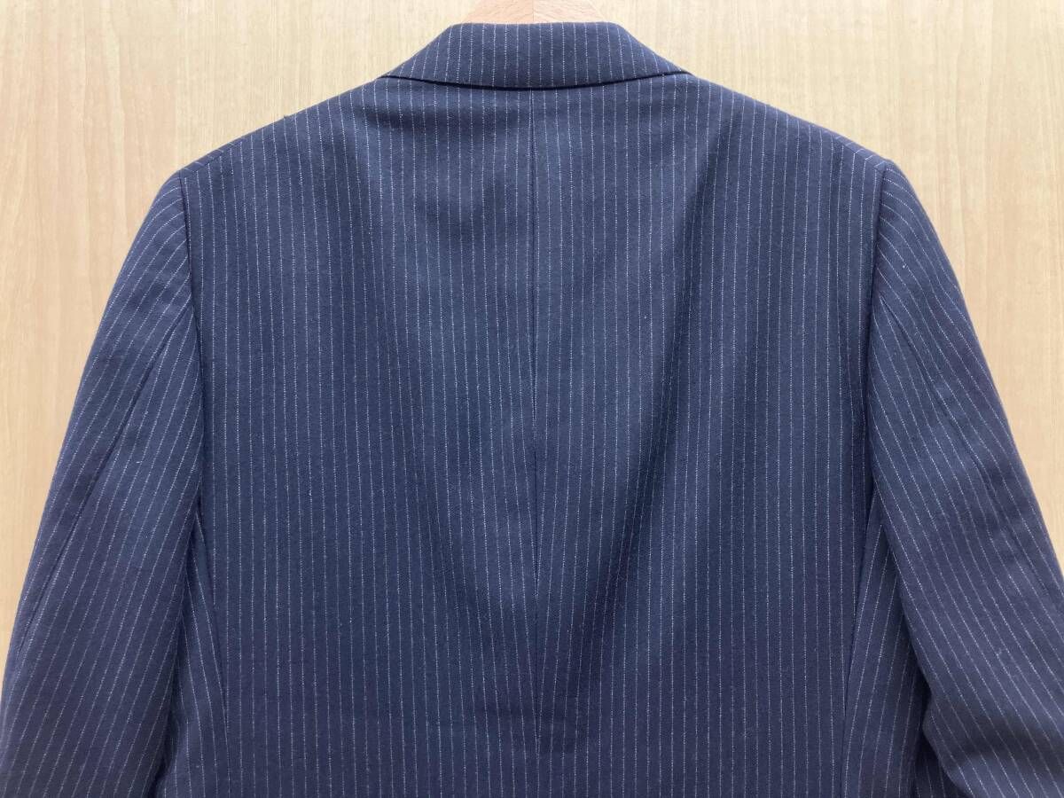 ISAIA イザイア ネイビー ストライプ テーラードジャケット 三つボタン