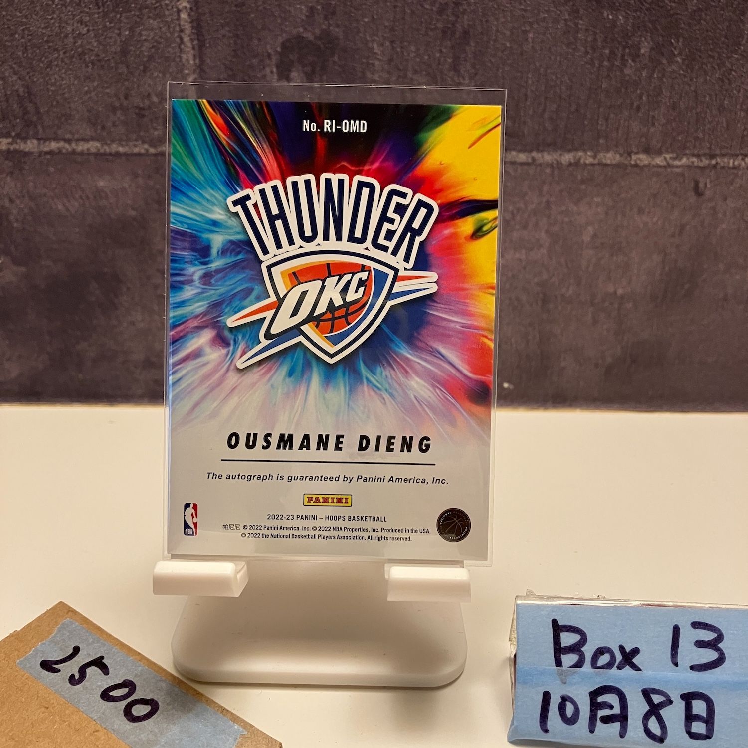 2022 Panini Ousmane Dieng 直筆サインカード OKC Thunder NBA Hoops