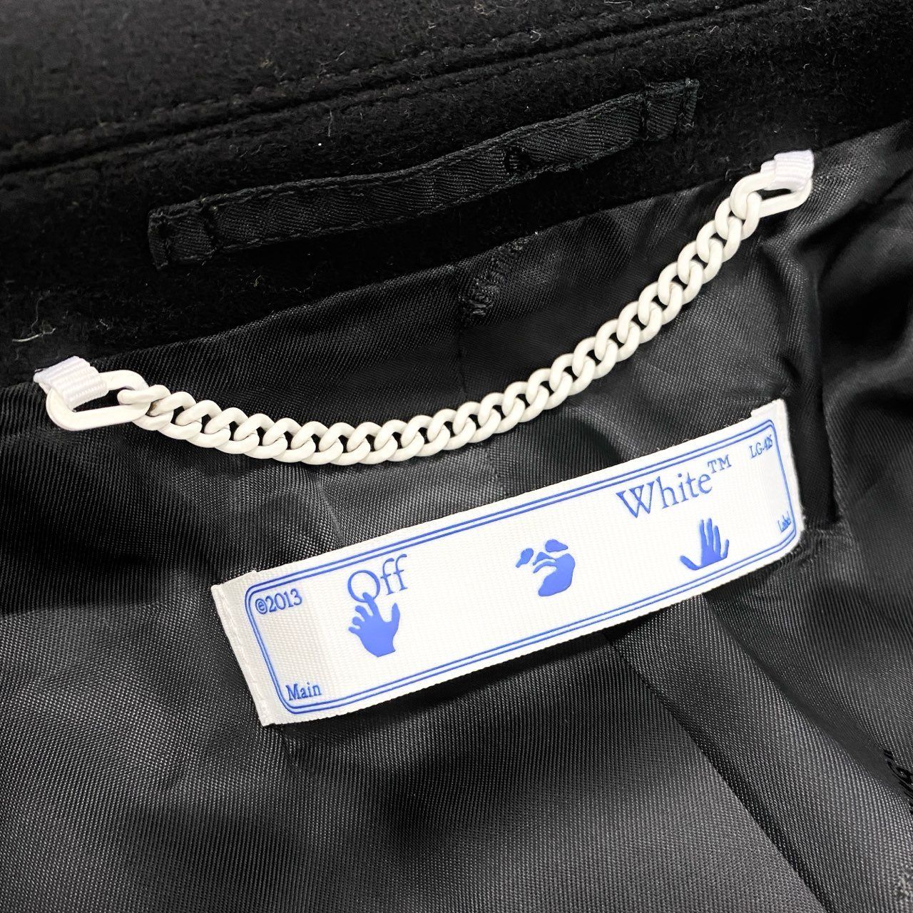 20L2【美品】Off White オフホワイト ダブルブレストロングコート 