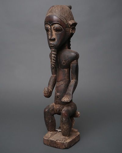 アフリカ コートジボワール バウレ族 男性 座像 立像 人形 No,2