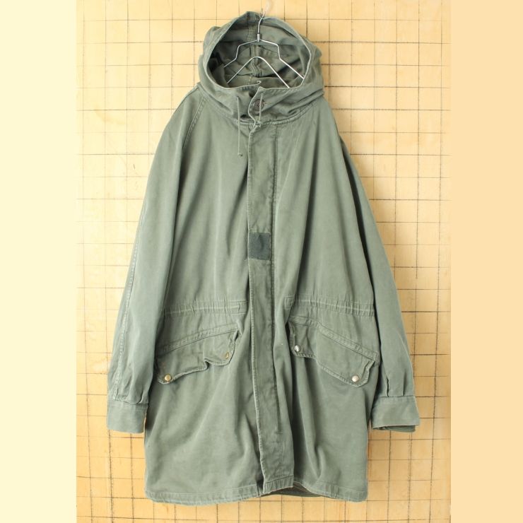 70 s フランス軍 M-64 フィールドパーカー ジャケット モッズコート ボアライナー付 ミリタリー オリーブドラブ メンズXL相当 ヨーロッパ古着 092425 aw 137