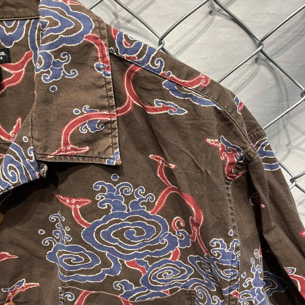 90-00 s Ralph Lauren POLO JEANS CO. アロハシャツ ラルフローレン 和柄 ブラウン Mサイズ