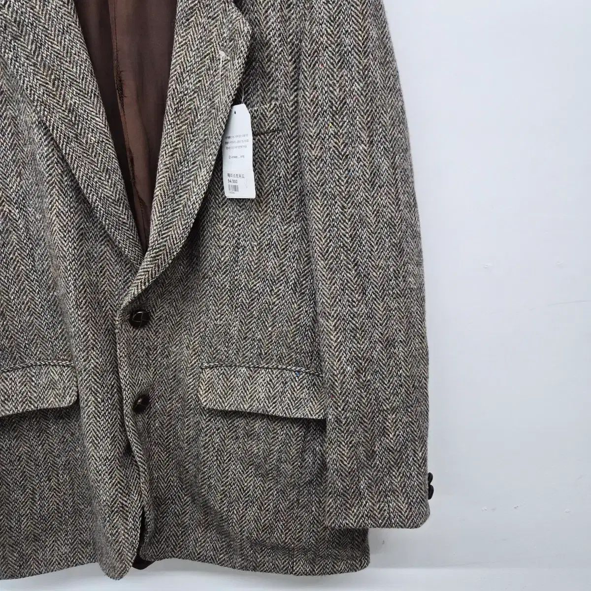ヘリンボーンツイード セール ヘリンボーン パータン ブラウン