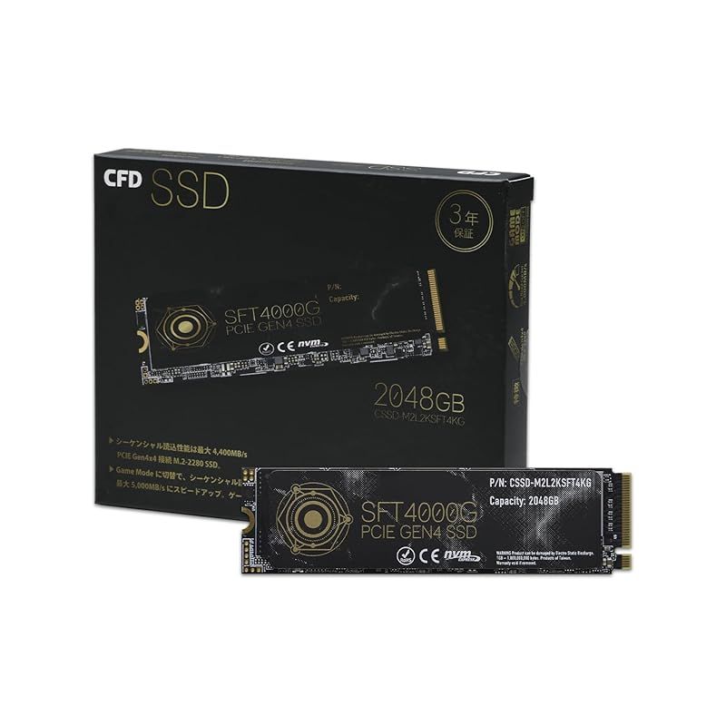 CFD SSD M 2 NVMe シリーズ PS 5 3 D NAND TLC採用 PCIe Gen 4 読み取り最大4400 MB S 2280 内蔵SSD TB 2048 GB CSSD