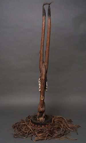 アフリカ マリ共和国 バンバラ族 チワラ 頭上面 マスク 仮面 No.434