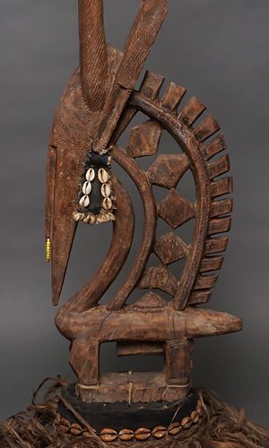 アフリカ マリ共和国 バンバラ族 チワラ 頭上面 マスク 仮面 No.434