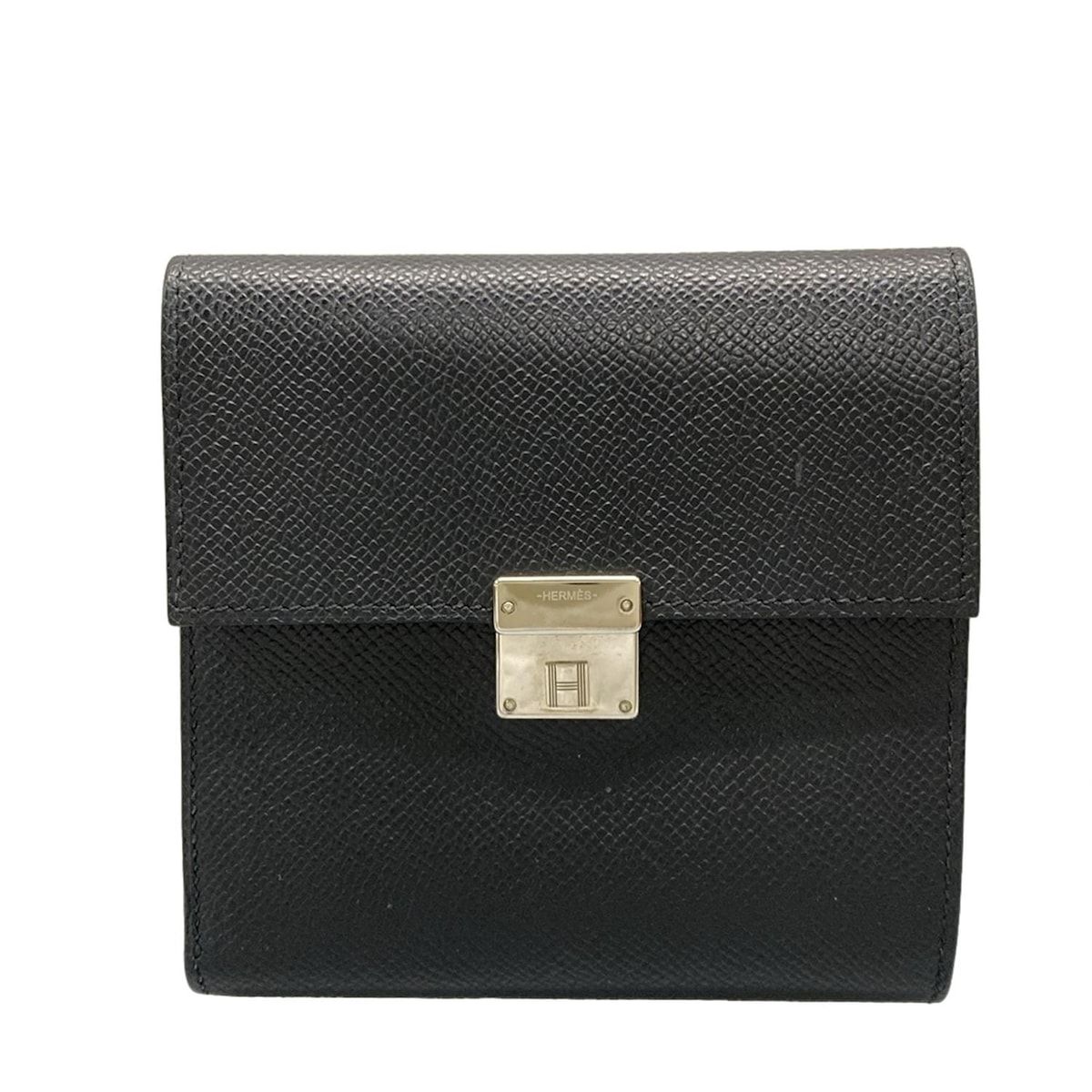 HERMES エルメス 3つ折り財布 クリック12 黒 シルバー金具