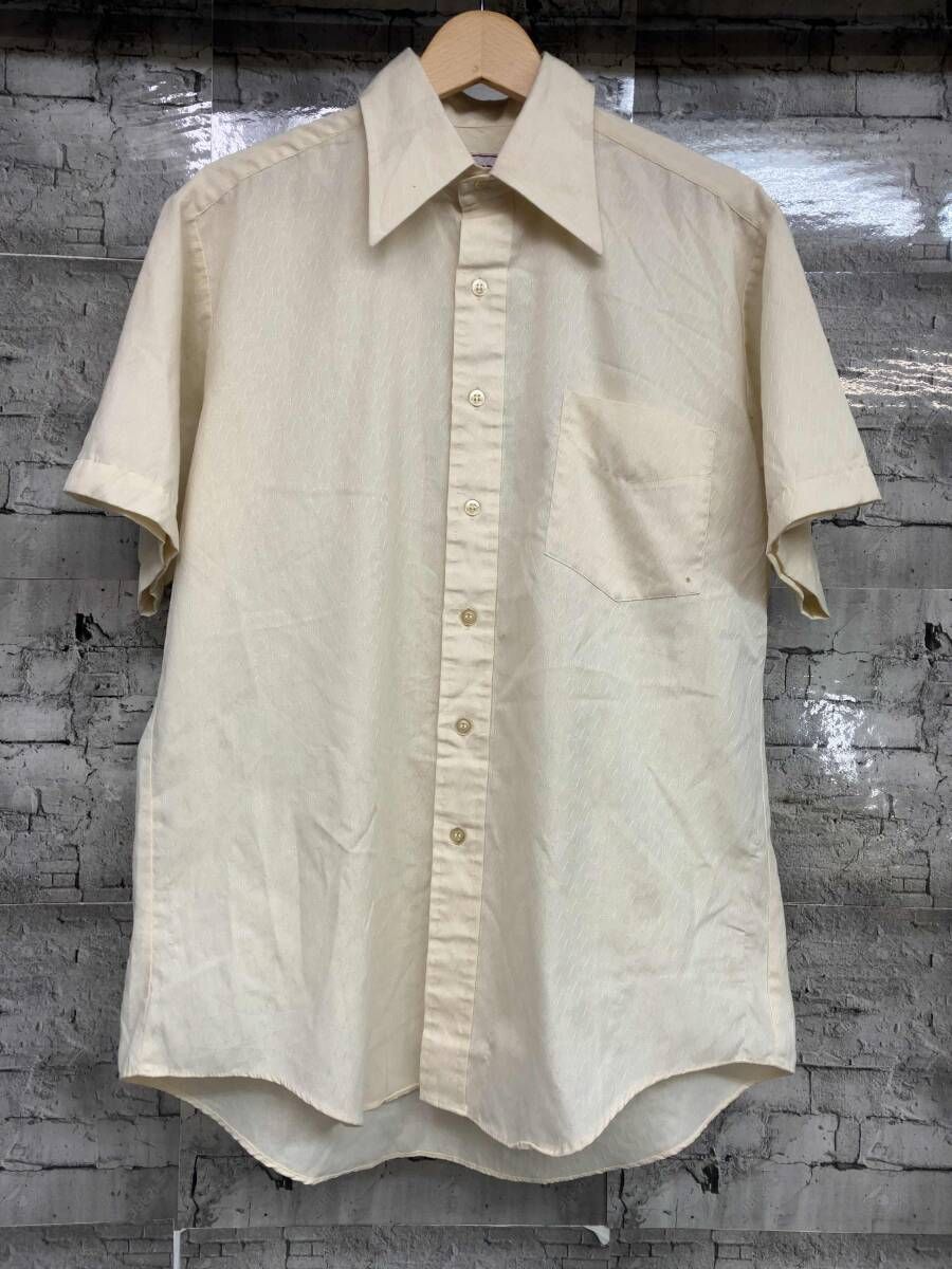 CAMPUS キャンパス 半袖シャツ 70 s ドレスシャツ コットンポリ NEVER IRON サイズM ホワイト