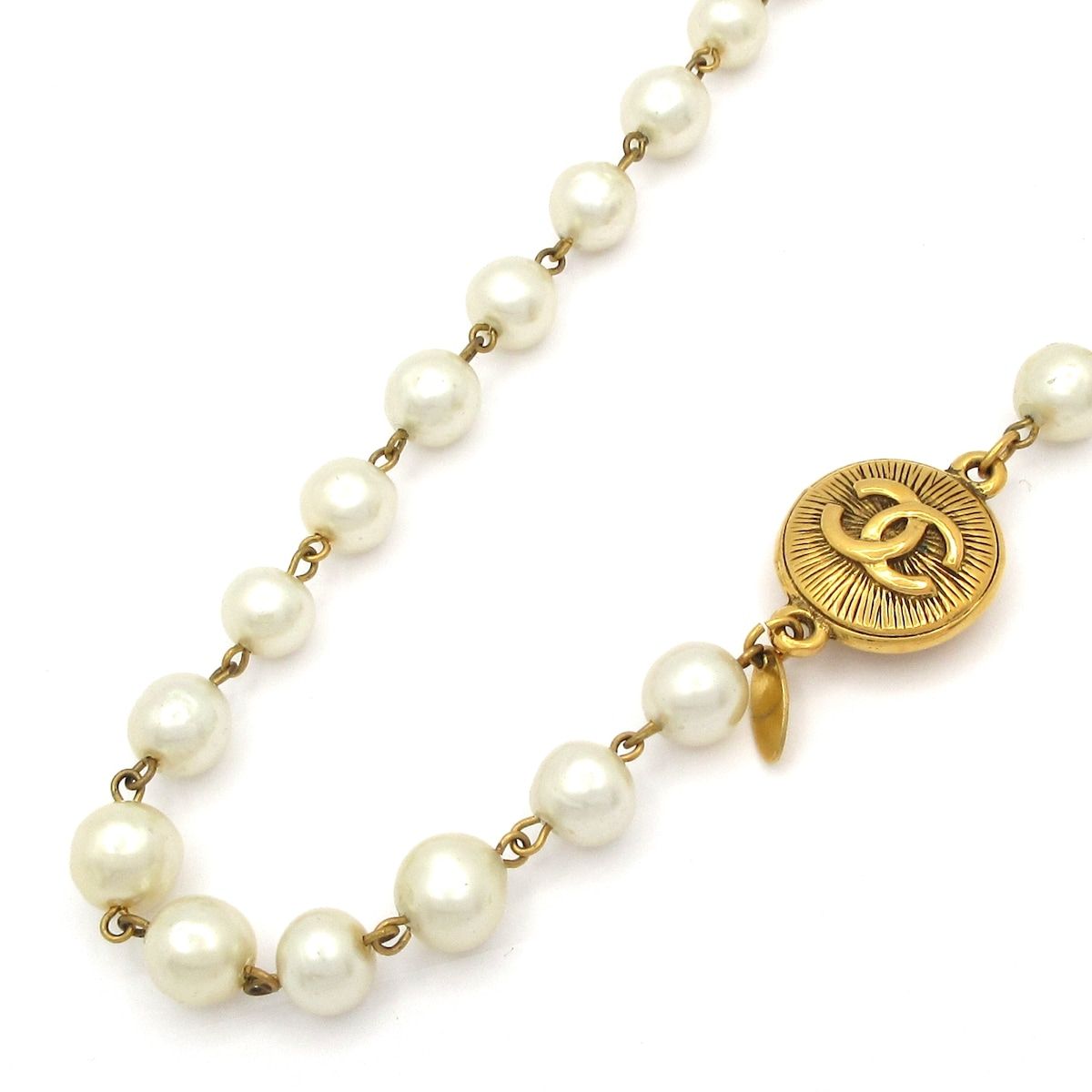 CHANEL シャネル ネックレス ココマーク アイボリー×ゴールド