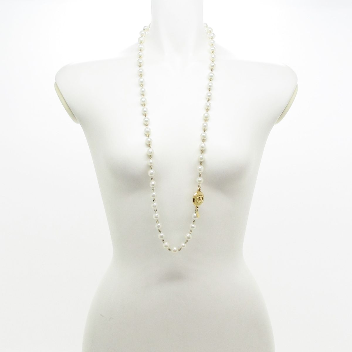 CHANEL シャネル ネックレス ココマーク アイボリー ゴールド