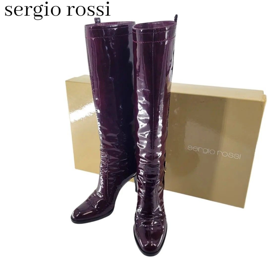 Sergio Rossi セルジオロッシ ロングブーツ ハイヒール 本革 エナメル