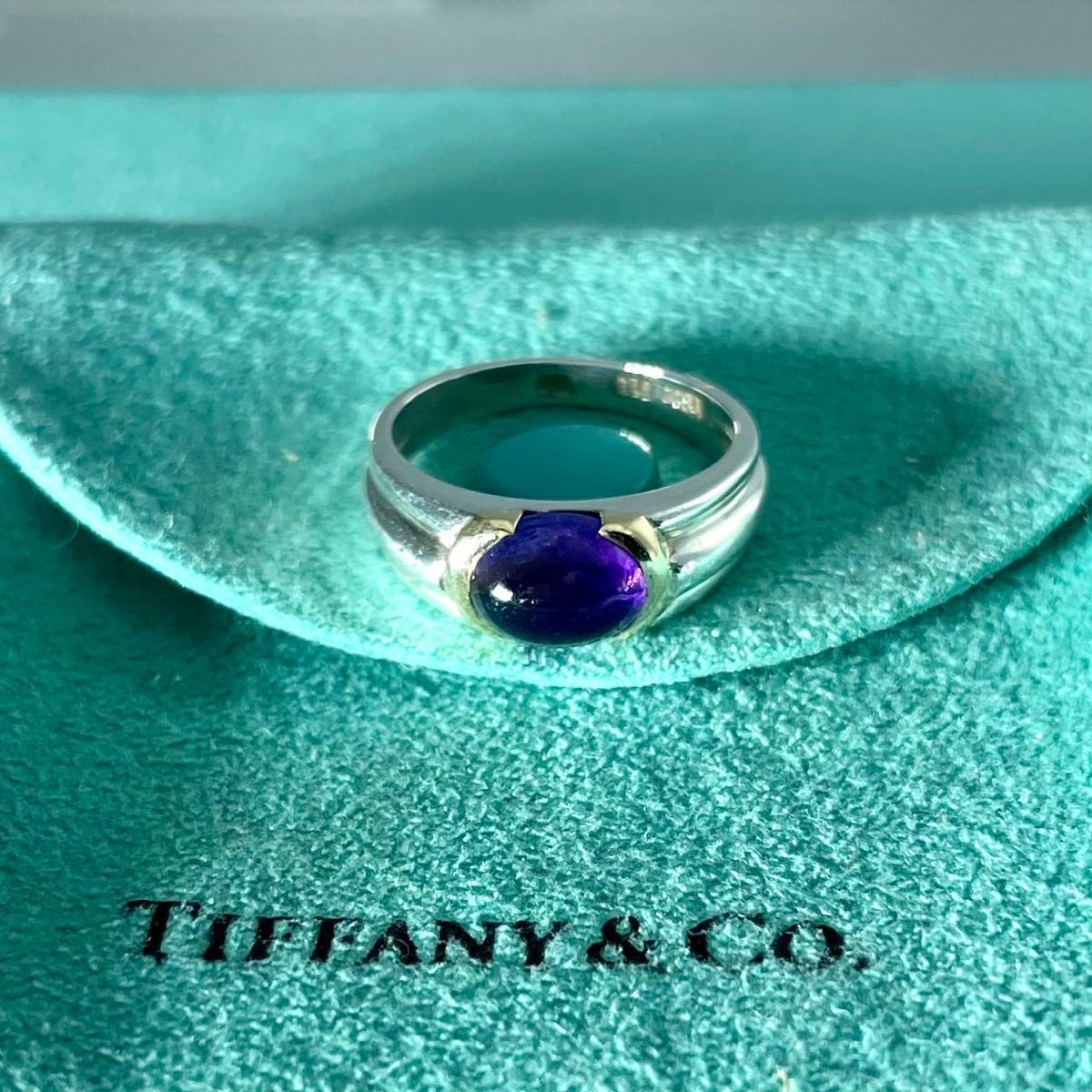 ティファニー 9.5号 希少 アメジスト ゴールド コンビ リング WH12fe