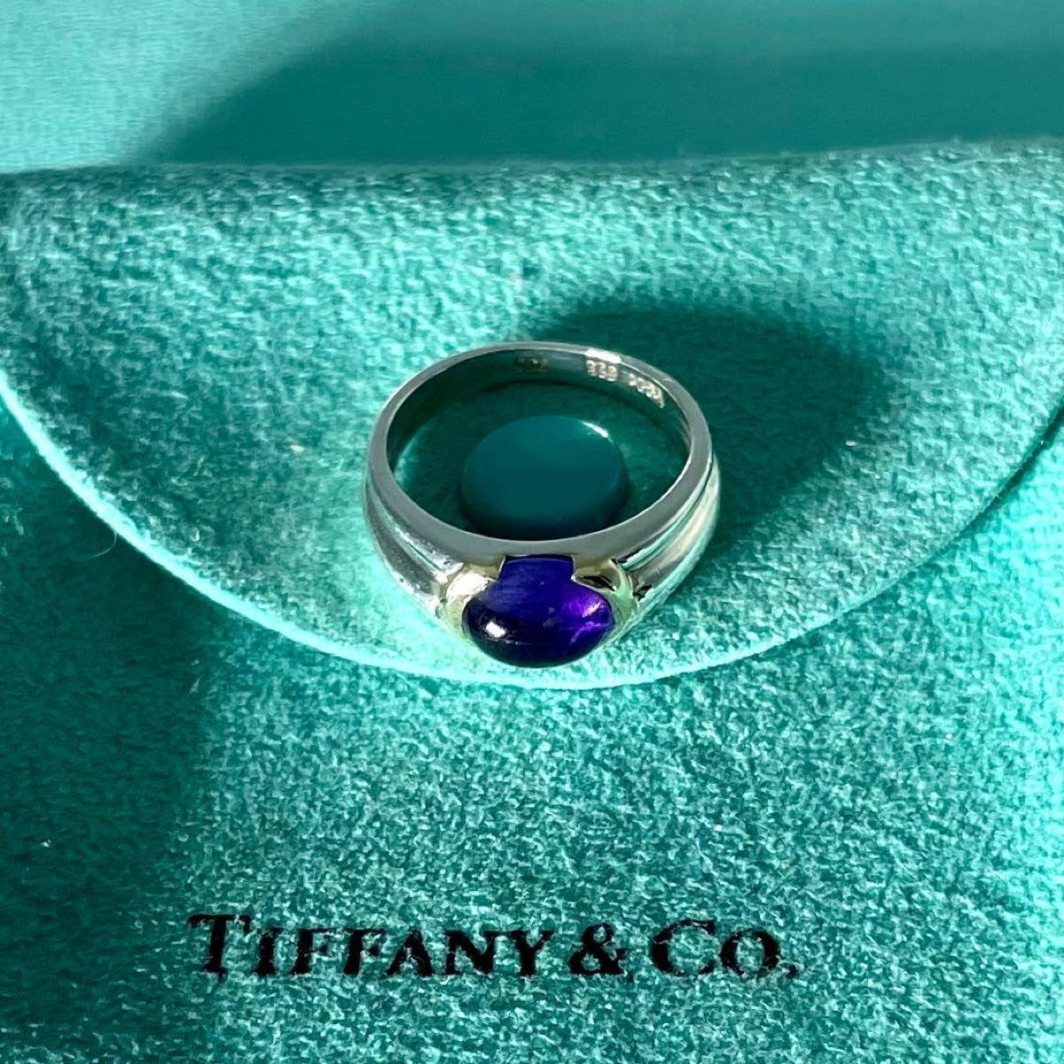 ティファニー 9.5号 希少 アメジスト ゴールド コンビ リング WH12fe