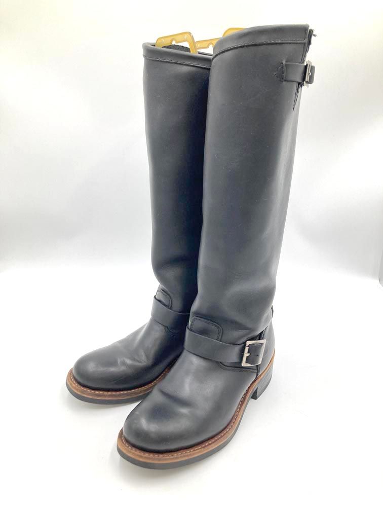 WALKER レザー オイルレジスタントラバー ロング エンジニア ブーツ size7 黒 レディース