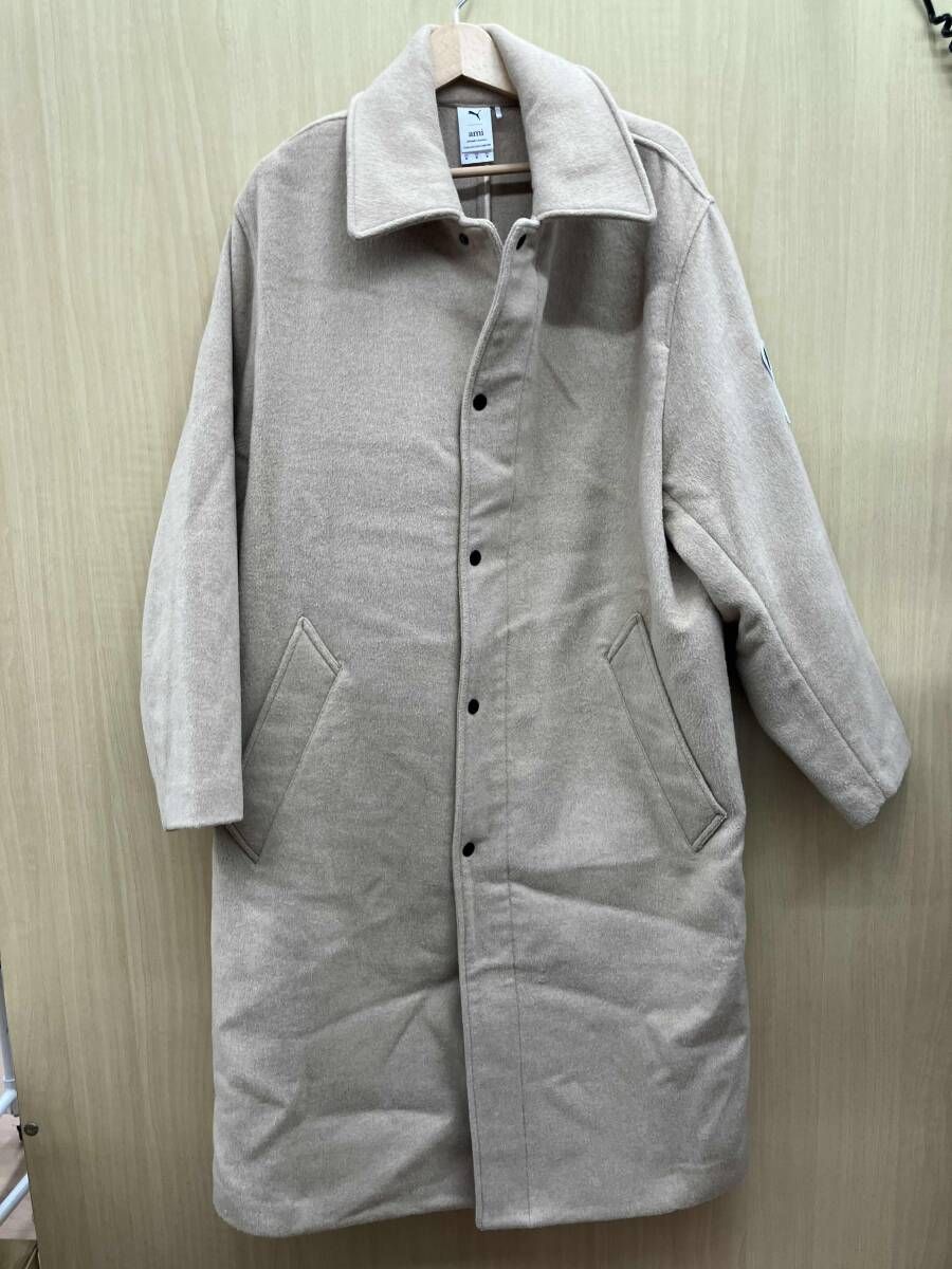 AMI Paris PUMA アミパリス プーマLIGHT SAND ユニセックス ロングコート ベージュ 535997 67 Mサイズ