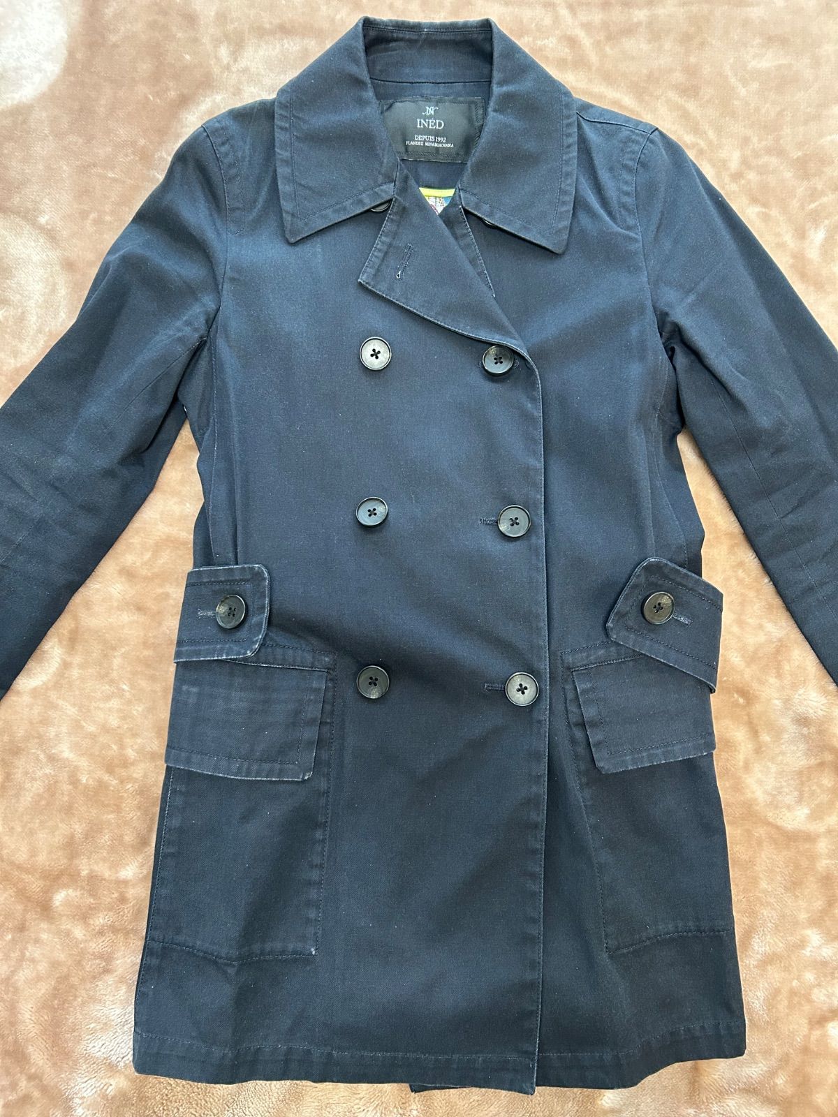 イネドINEDトレンチコート スプリングコート ステインカラーコート