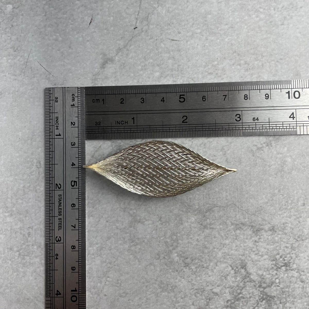 ティファニー 美品 リーフ メッシュ ブローチ シルバー 葉っぱ WI1fe