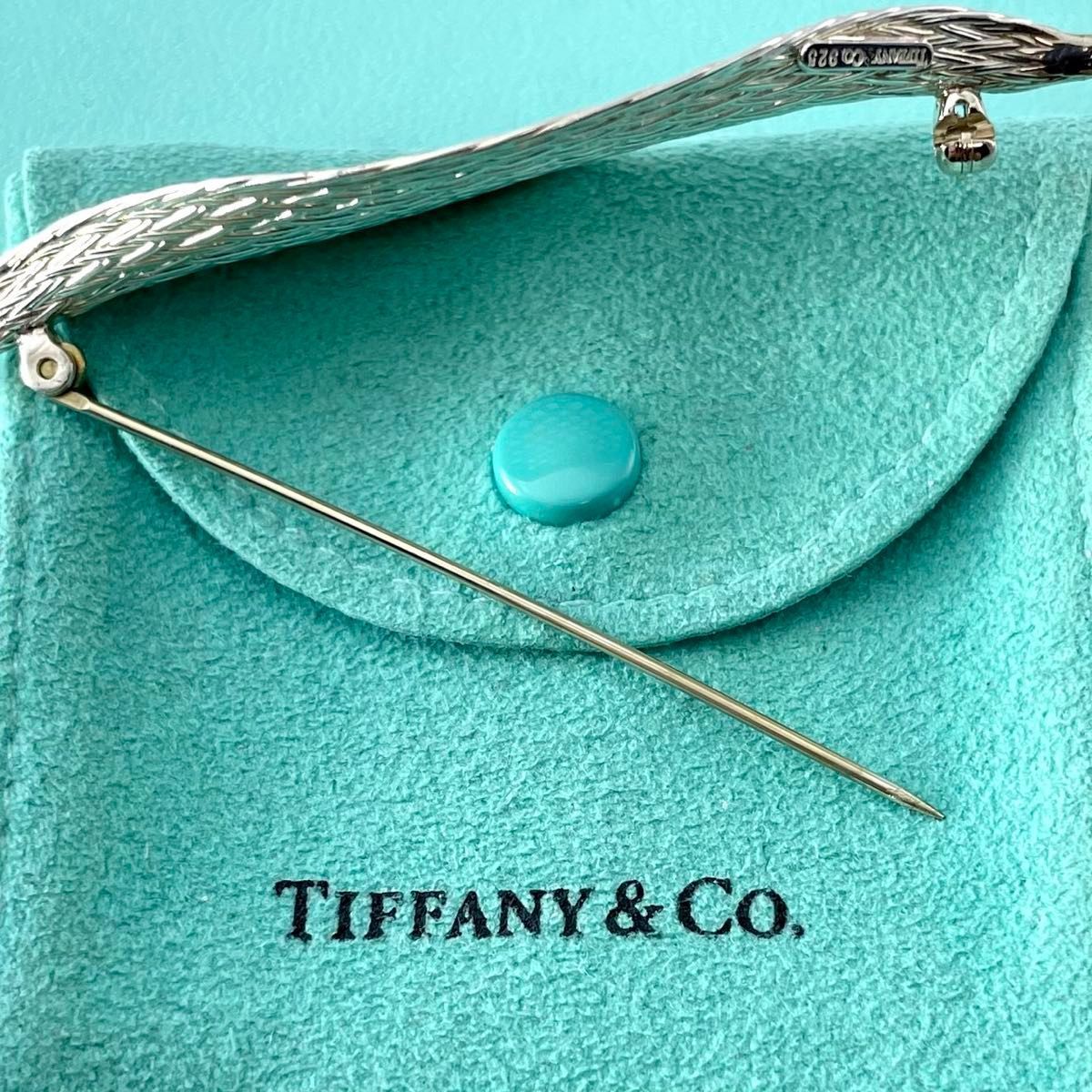 ティファニー 美品 リーフ メッシュ ブローチ シルバー 葉っぱ WI1fe