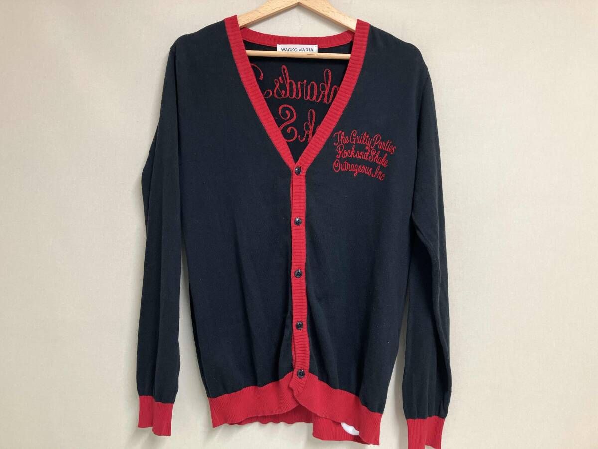 WACKO MARIA ワッコマリア カーディガン redblack 10 ss-knt-02 サイズM
