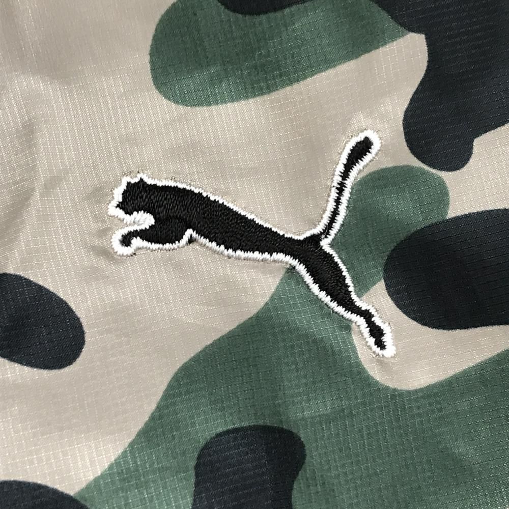 美品】プーマ スニード 黒×ベージュ×グリーン Vネック 前カモフラ 迷彩