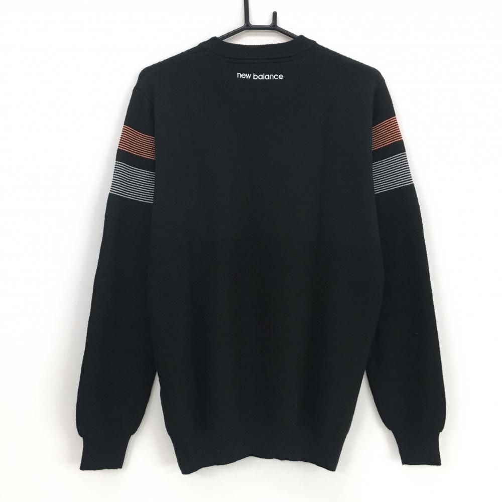 ニューバランスゴルフ セーター 黒×オレンジ 袖一部ボーダー メンズ 5