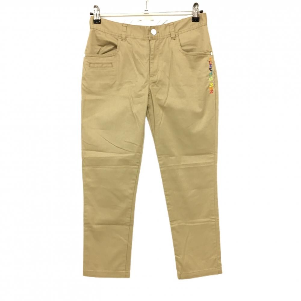 美品】ニューバランスゴルフ 七分丈パンツ ベージュ ロゴマルチカラー 美品】ニューバランスゴルフ 七分丈パンツ ベージュ ロゴマルチカラー