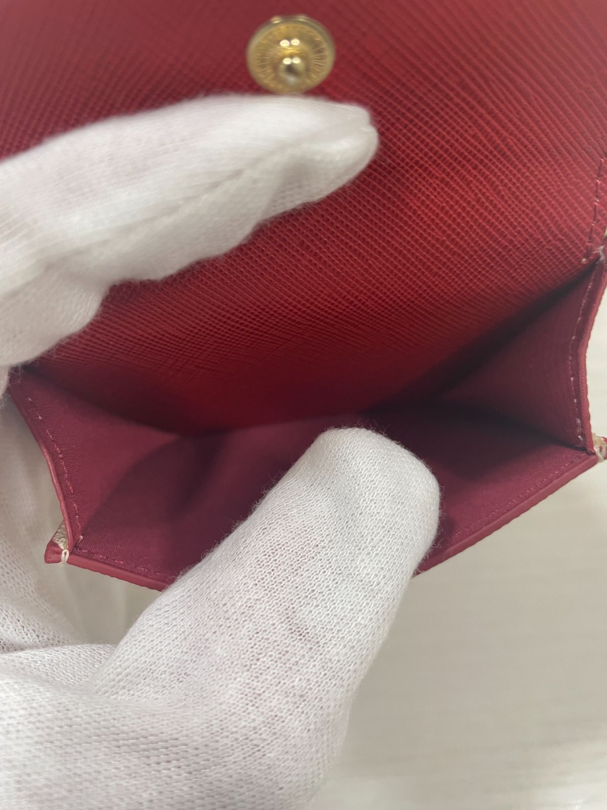  管理番号 P RANDA チェリープリント ミニウォレット 三つ折り財布 折り財布