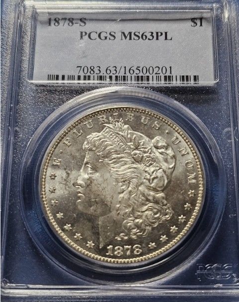 1878年S モルガン銀貨 MS63 PL PCGS 1