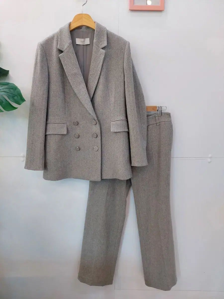 JIGOTT ヘリンボーン ダブル ブレスト スーツ セット 66
