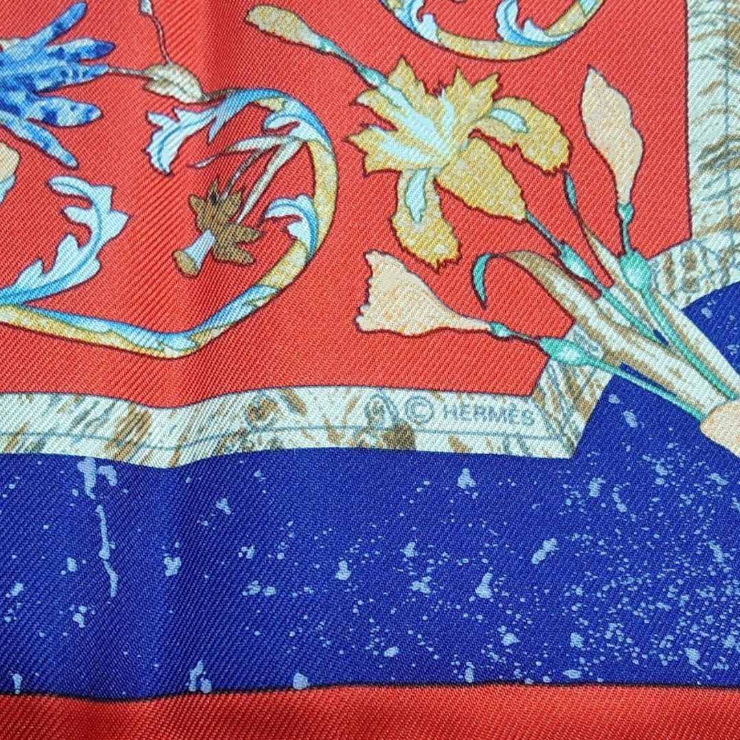 HERMES エルメス シルク ミニ スカーフ カレ45 東洋の石と西洋の石細工