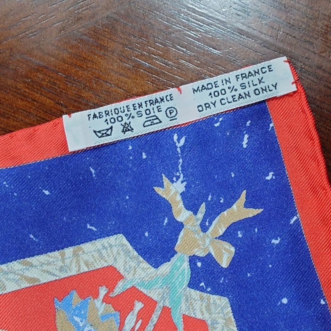 HERMES エルメス シルク ミニ スカーフ カレ45 東洋の石と西洋の石細工