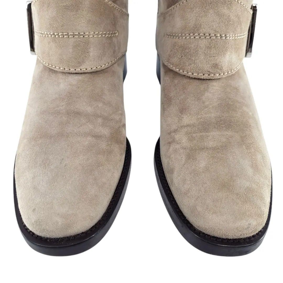 Sergio Rossi セルジオロッシ カシミヤレザーロングブーツ スエード