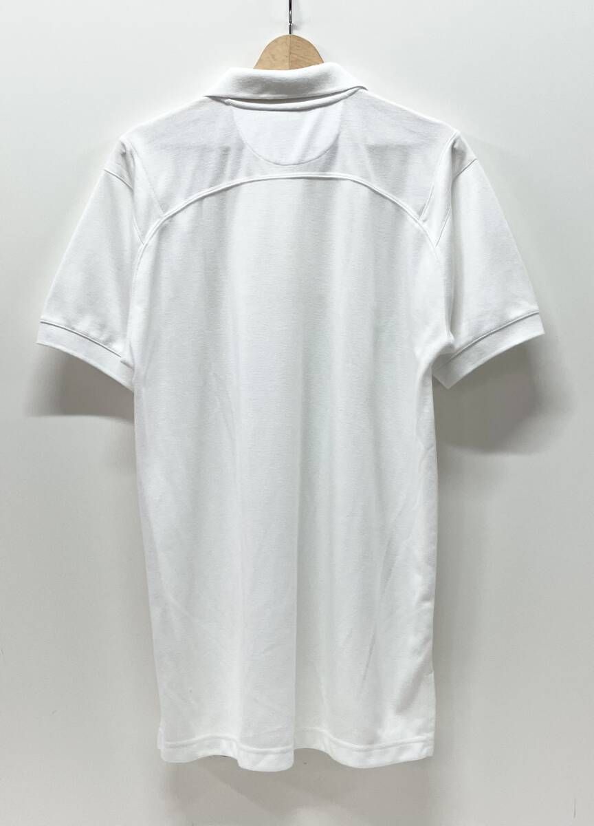 OAKLEY 半袖ポロシャツ 90 S メタルボタン プルオーバー ロゴ サイズM ホワイトクールマックス タイ製 羽毛立ち有り