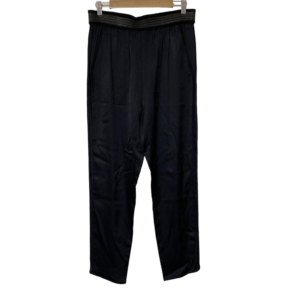 WANG アレキサンダーワン パンツ サイズ4 S レディース - 黒 フルレングス ウエストゴム
