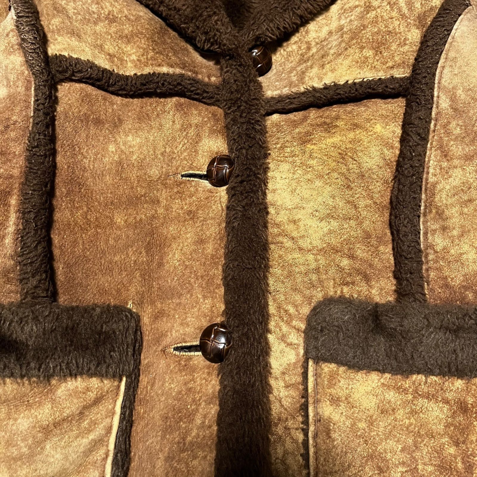 Schott ショット ムートンジャケット ボア レザー 本革 クルミボタン