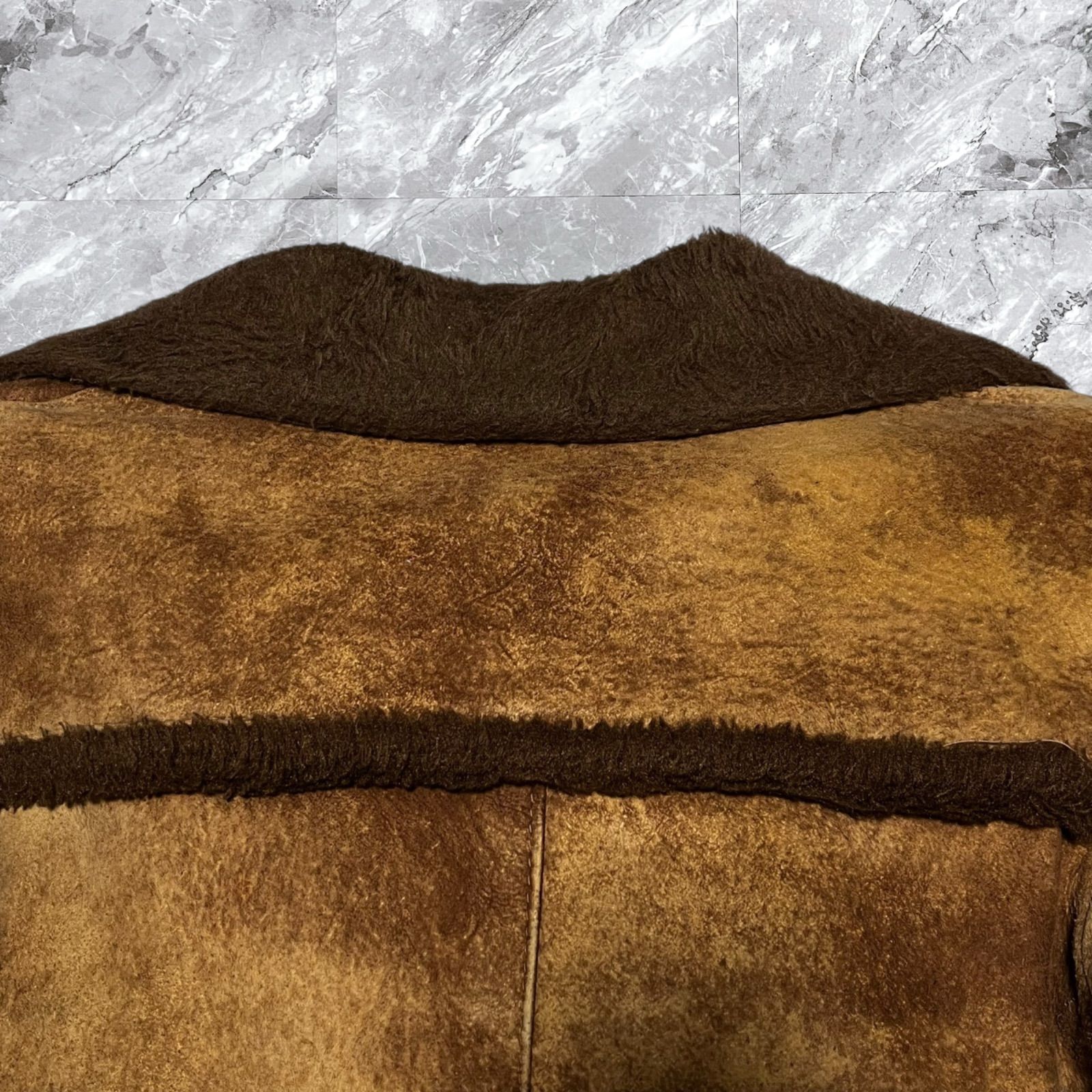 Schott ショット ムートンジャケット ボア レザー 本革 クルミボタン