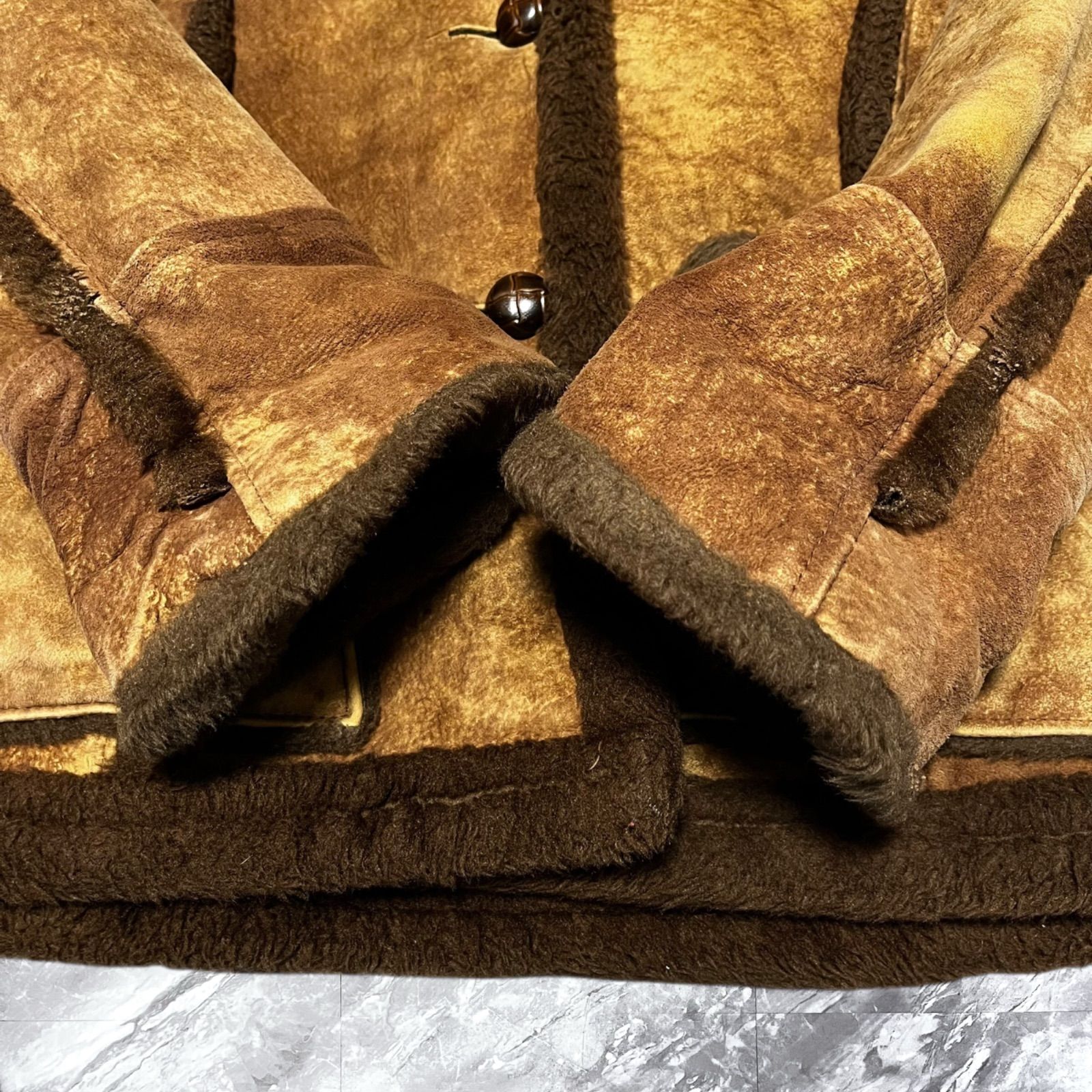 Schott ショット ムートンジャケット ボア レザー 本革 クルミボタン