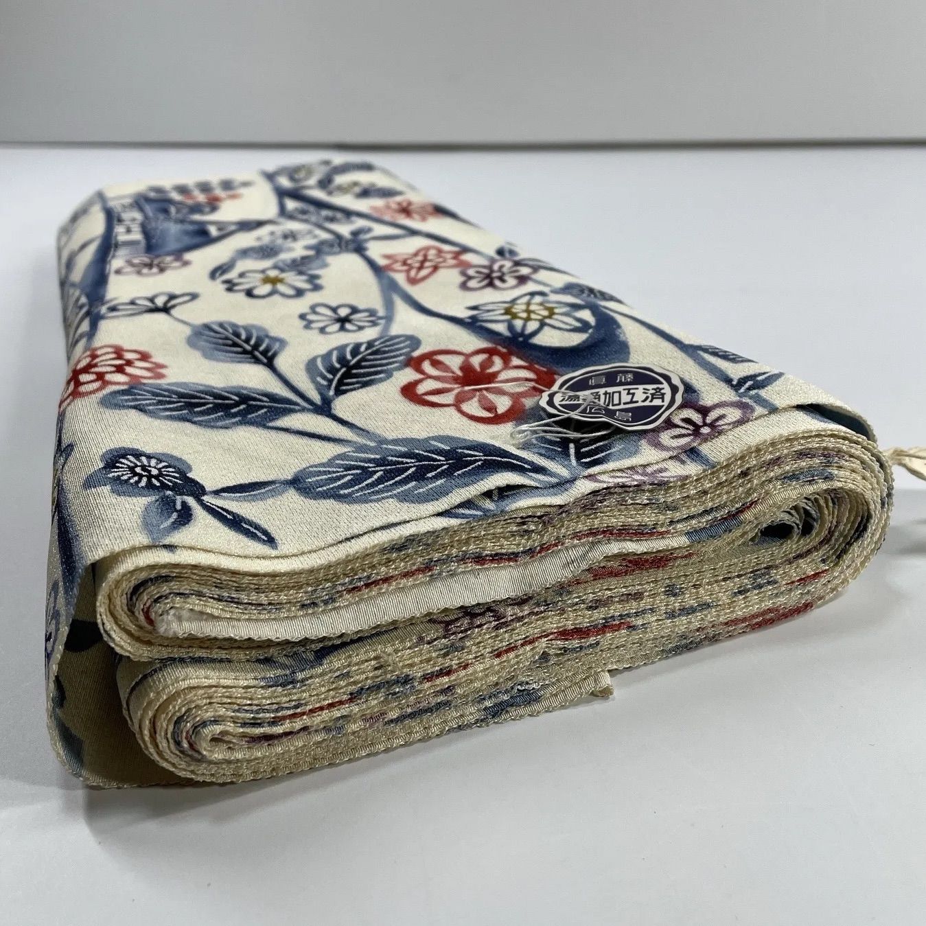 小紋 着尺 反物 1本 正絹 同梱購入歓迎 四季の花 家屋柄 リメイク用