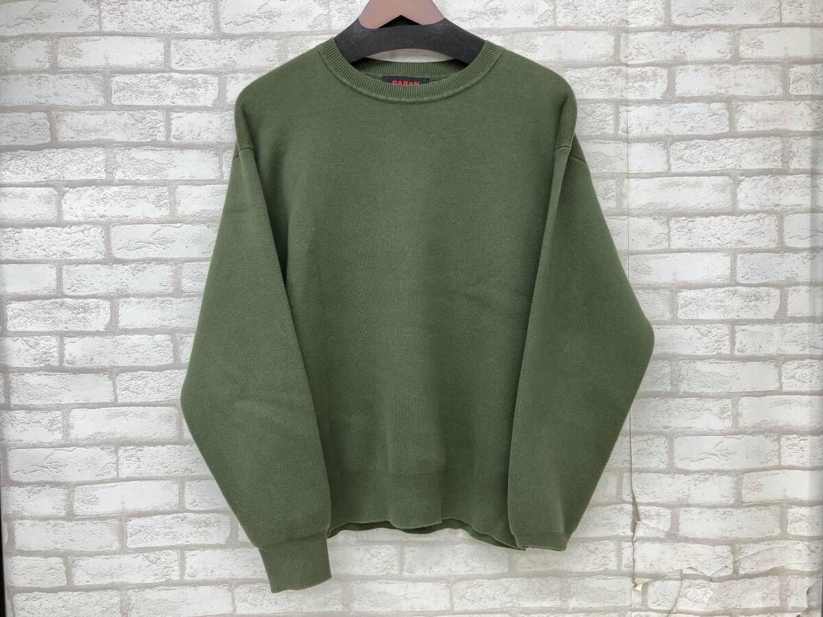 CABaN コットンカシミヤニット　グリーン Mサイズ CABaN 59-02-21-02002 キャバン コットンカシミヤ クルーネックプル
