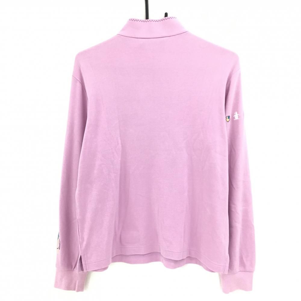マンシングウェア 長袖ハイネックシャツ ピンク ハーフジップ 微起毛