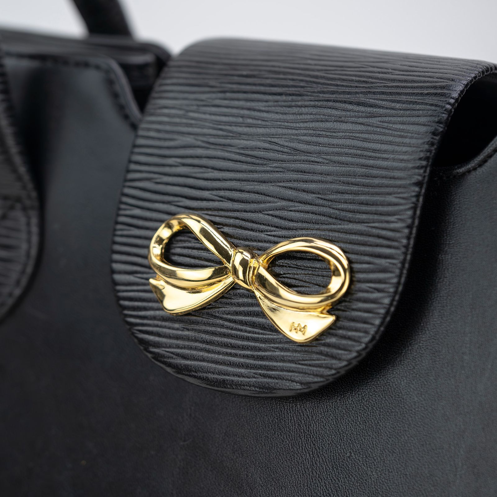 ハナエモリ HANAE MORI ハンドバッグ フォーマル 黒 ブラック リボン