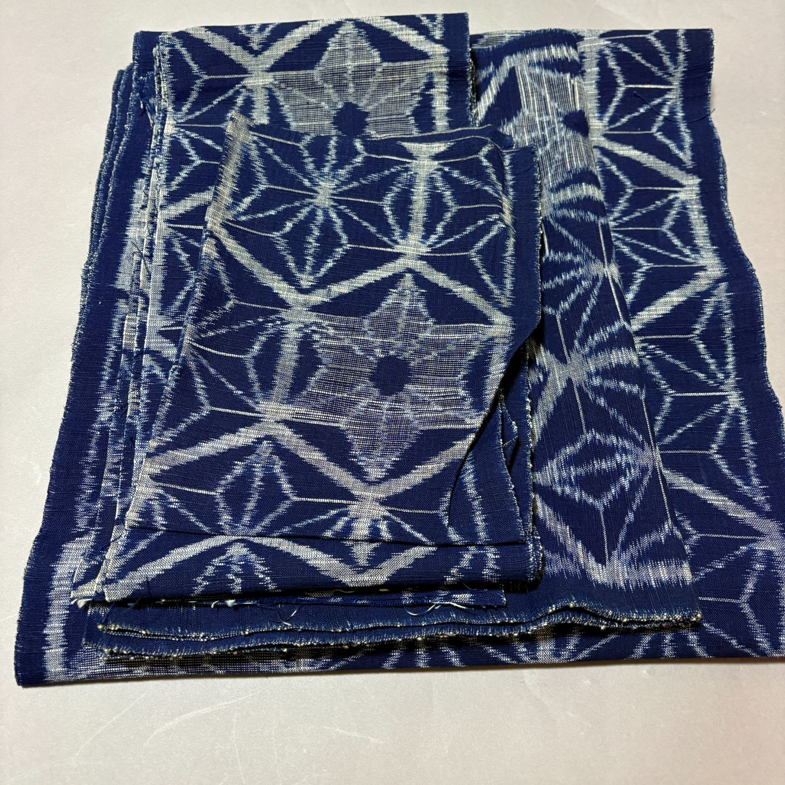 木綿・着尺】久留米絣・木綿着物・単衣・着尺分・裁断済み・未仕立て