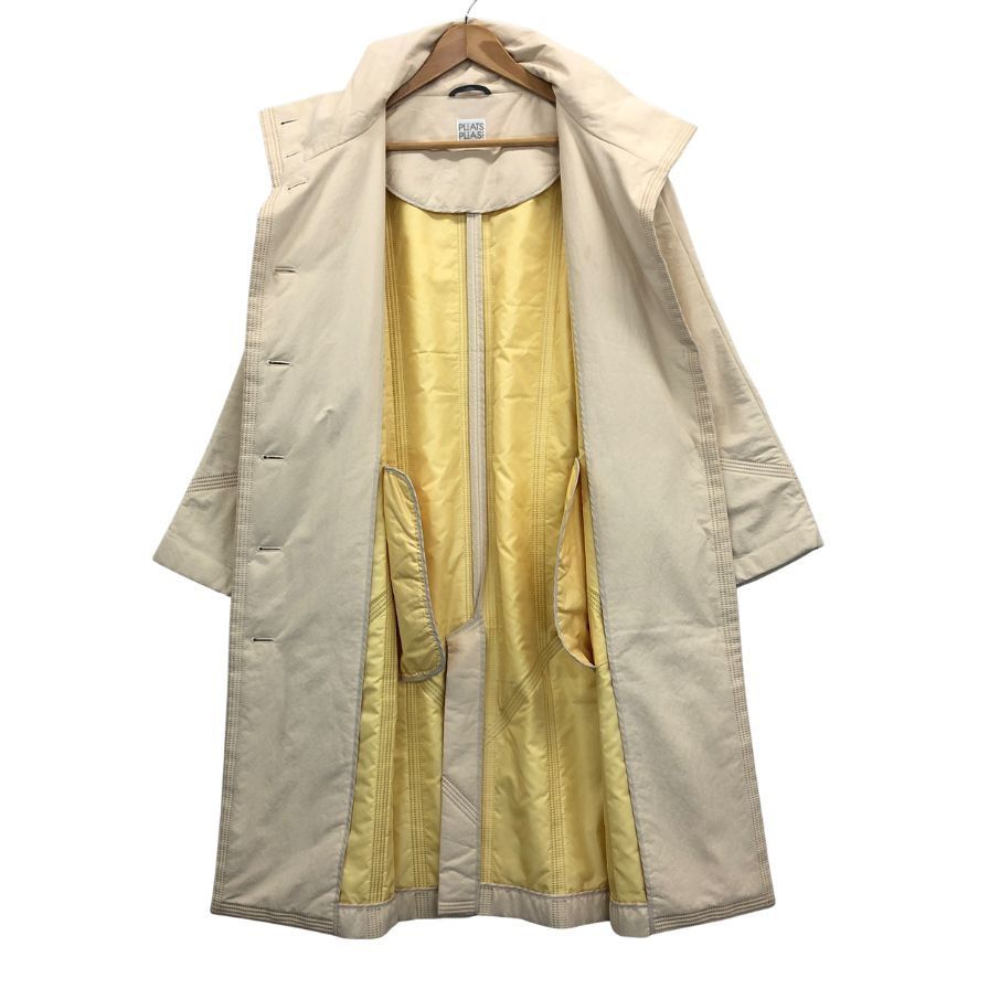 プリーツプリーズ イッセイミヤケ ダウンコート ベージュ レディース