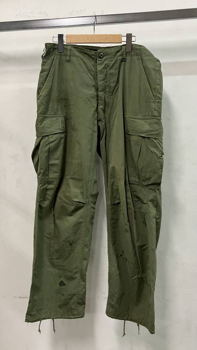 US ARMY ユーエスアーミー ジャングルファティーグ 1967年製 汚れ有 ミリタリーパンツ カーキ サイズM