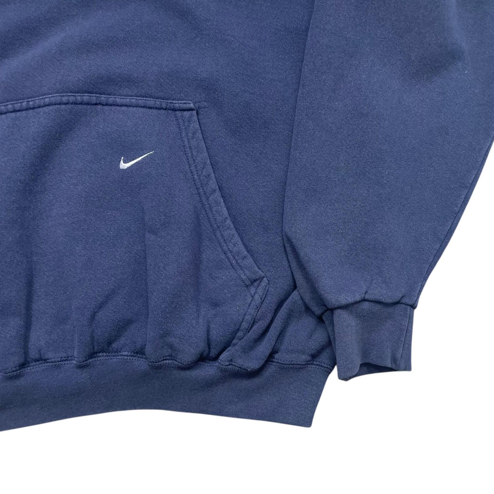 90s ナイキ 刺繍 ロゴ フーディー パーカー ネイビー サイズ L