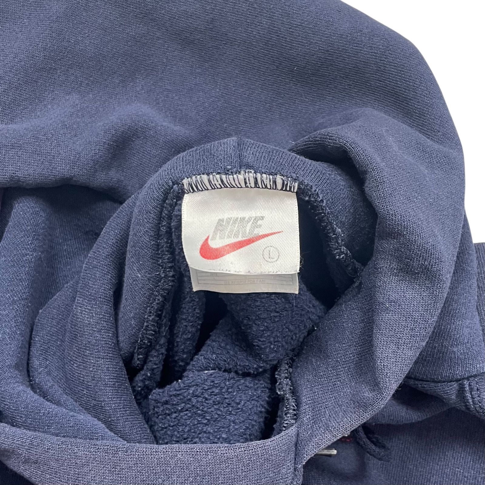 【激レア】90s アメリカ製 ナイキ 刺繍 パーカー フーディー ネイビー L 90s ナイキ 刺繍 ロゴ フーディー パーカー ネイビー サイズ L