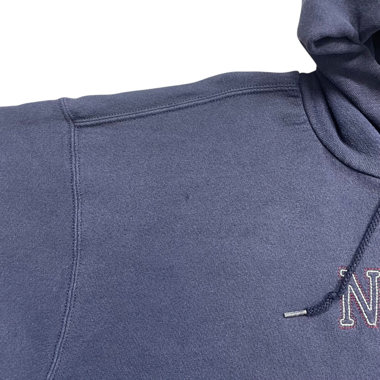 90s ナイキ 刺繍 ロゴ フーディー パーカー ネイビー サイズ L