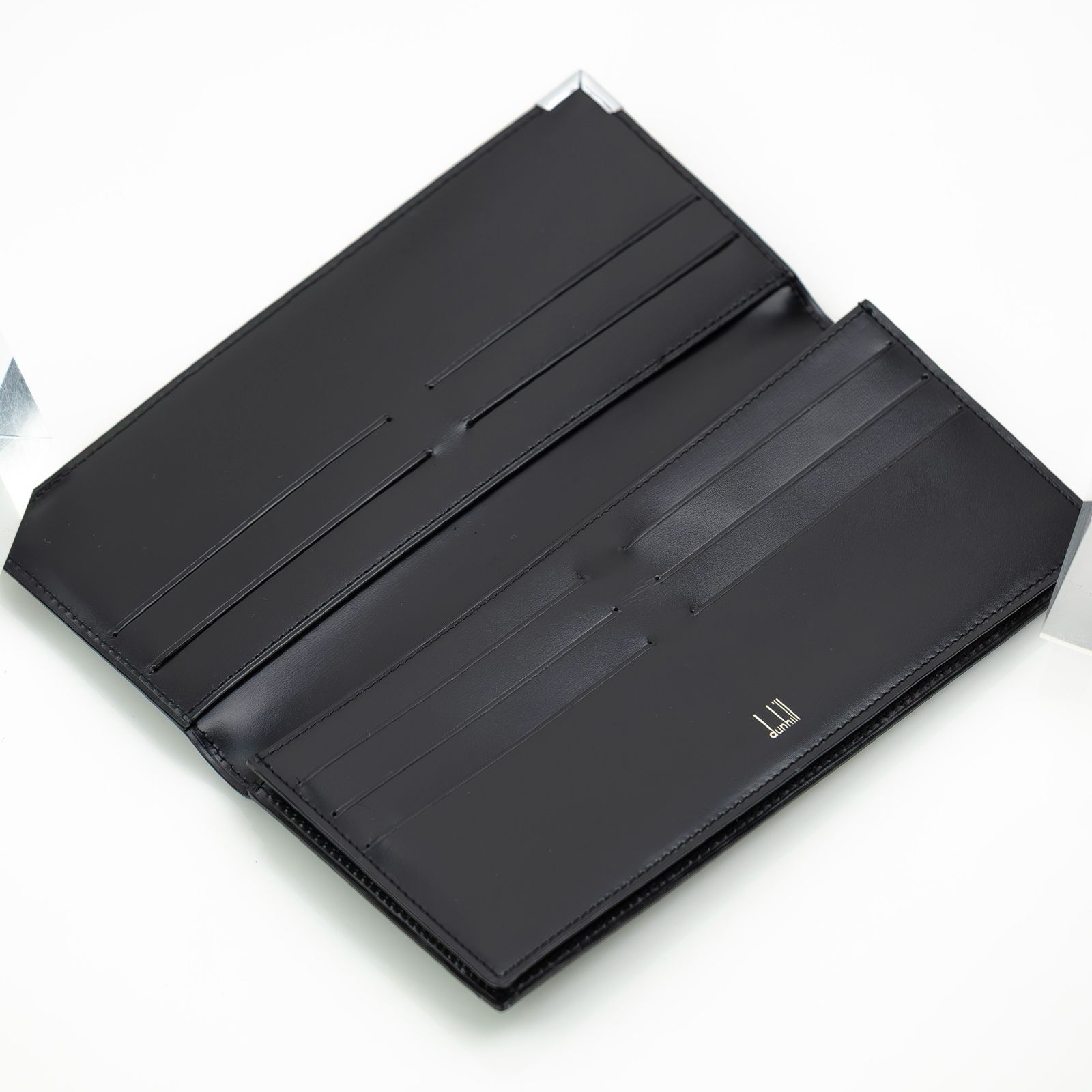 【未使用品】dunhill ダンヒル 長財布 ブラック レザー 箱・カード付き ダンヒル Dunhill 長財布 メンズ ブラック カード多数収納 小銭入れ