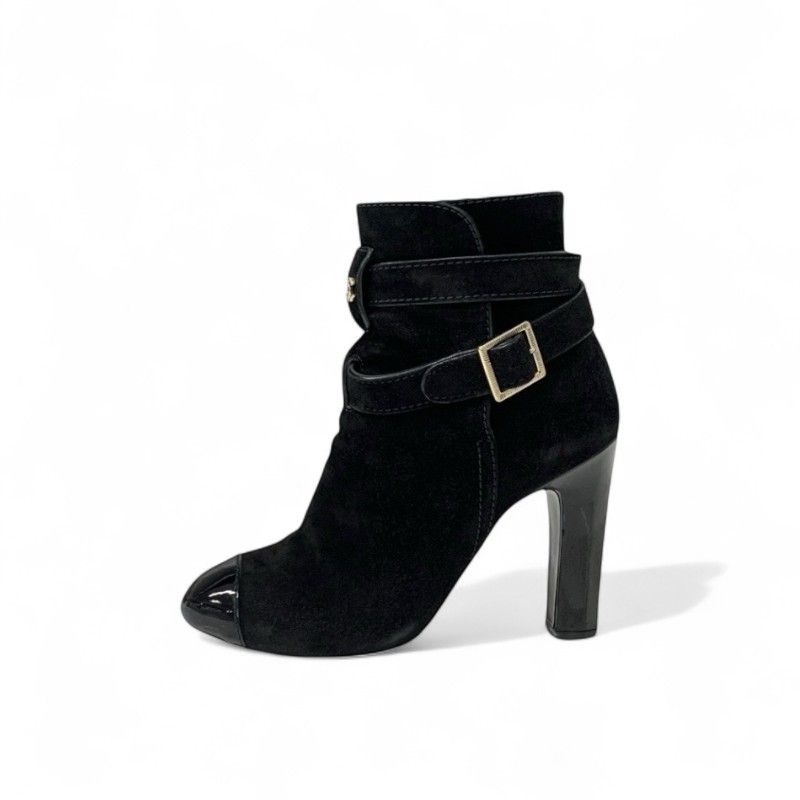 CHANEL シャネル スウェード ショートブーツ (黒) シャネル CHANEL ブーツ ショートブーツ 靴 シューズ スエード