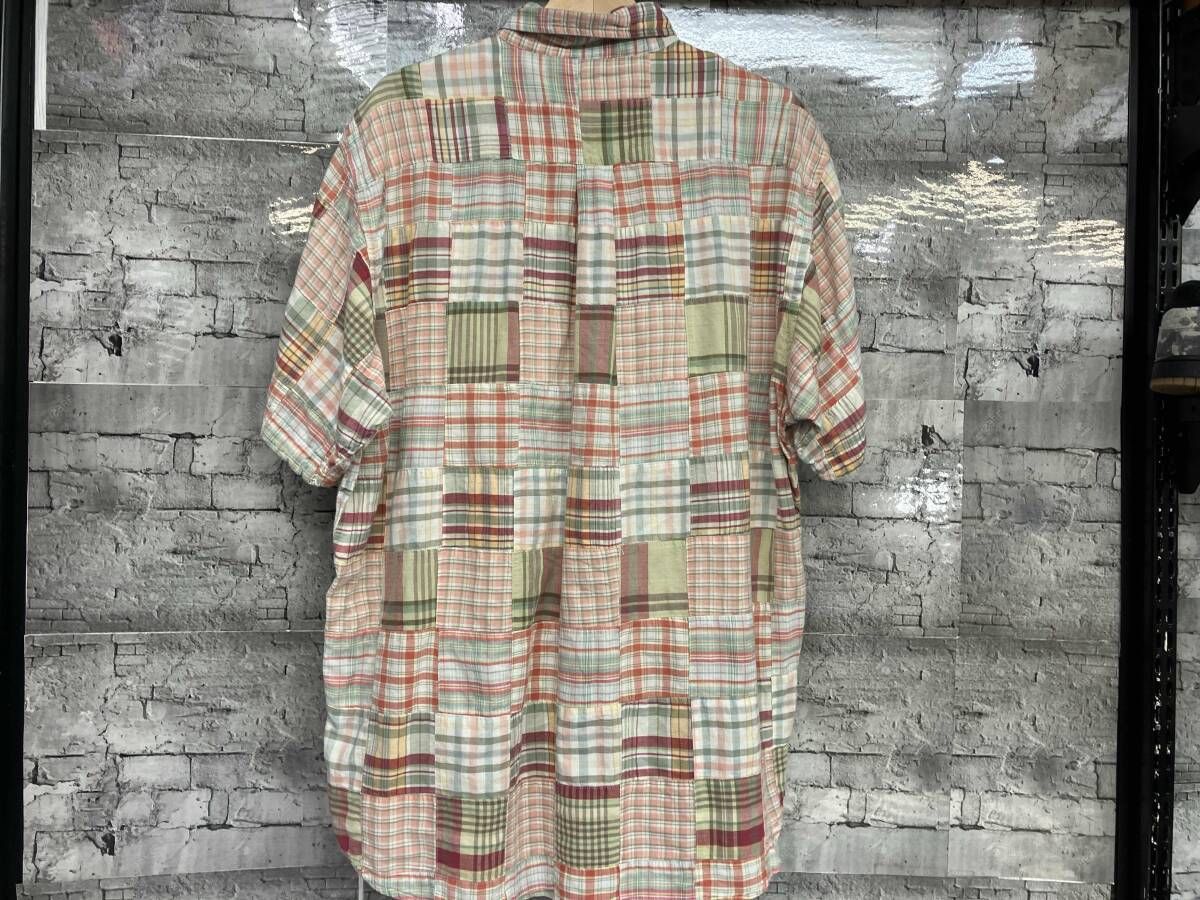 Brooks Brothers パッチワーク Lサイズ インド綿 マルチカラ- 半袖シャツ ブルックスブラザーズ